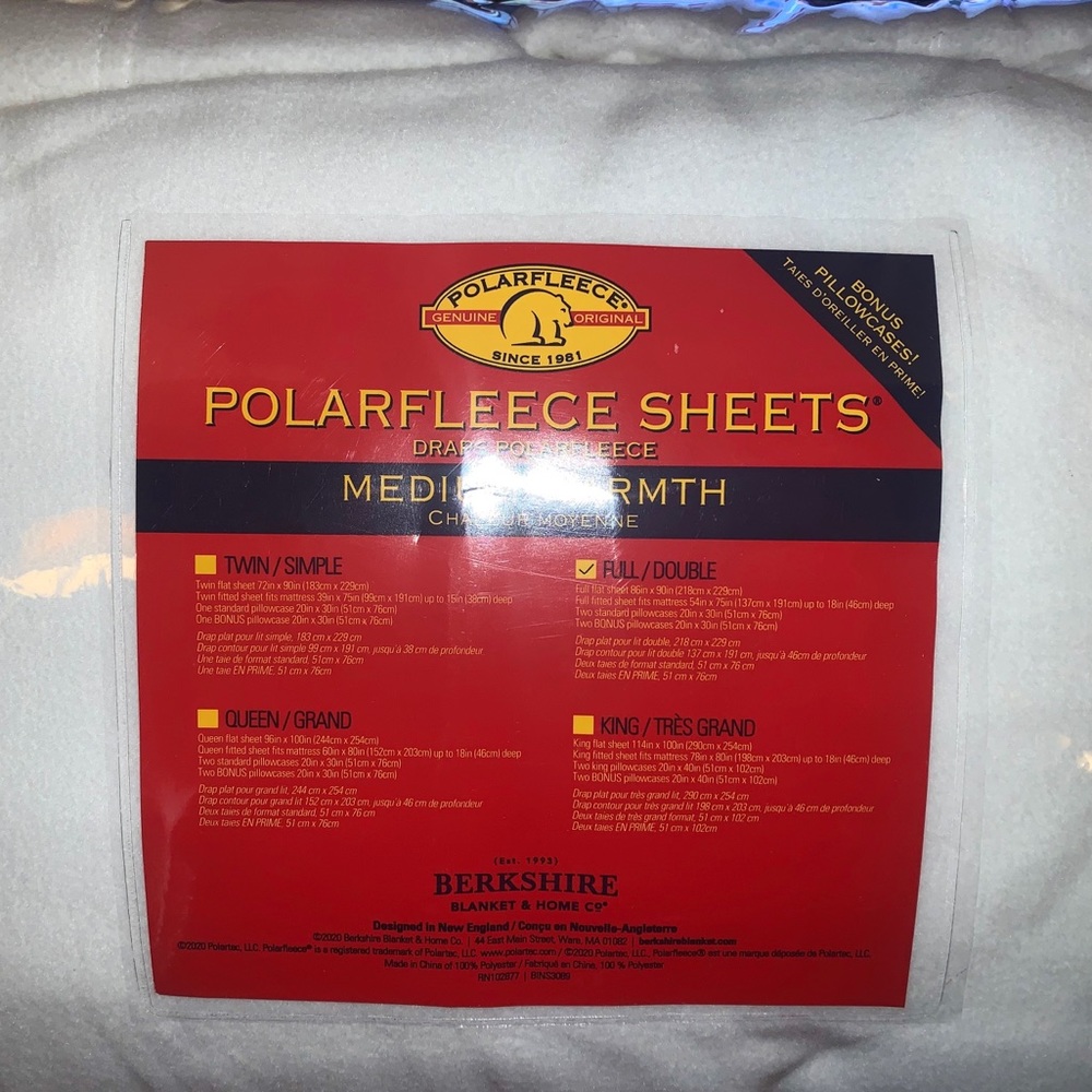 Berkshire PolarFleece Sheets - full size